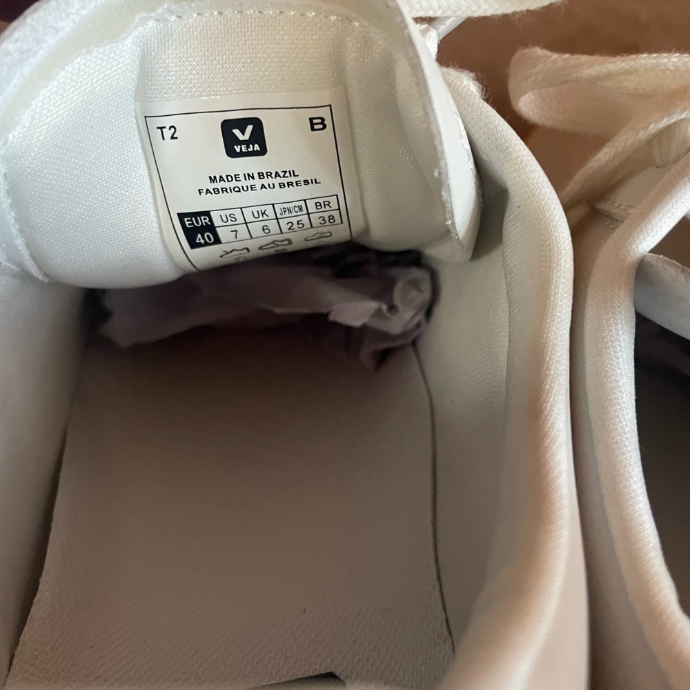 Veja White and Rose Gold Sneakers - Picture 5 of 5